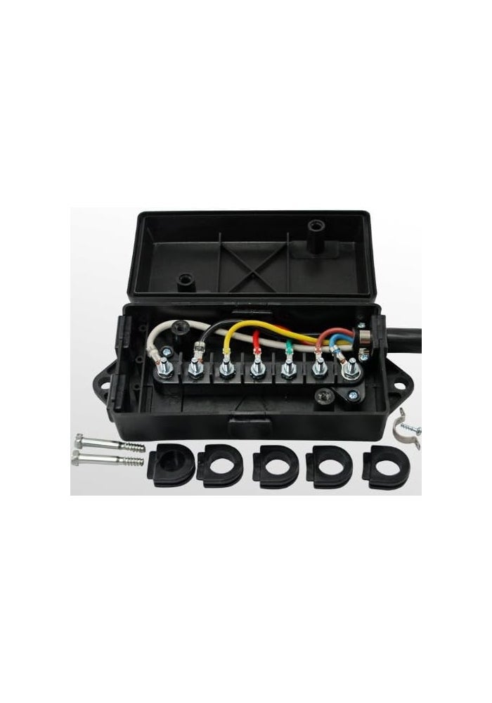 Conntek 7 Way Plug Inline Trailer Cord with 7-Gang Junction Box - Black, 8-Feet - Image 5